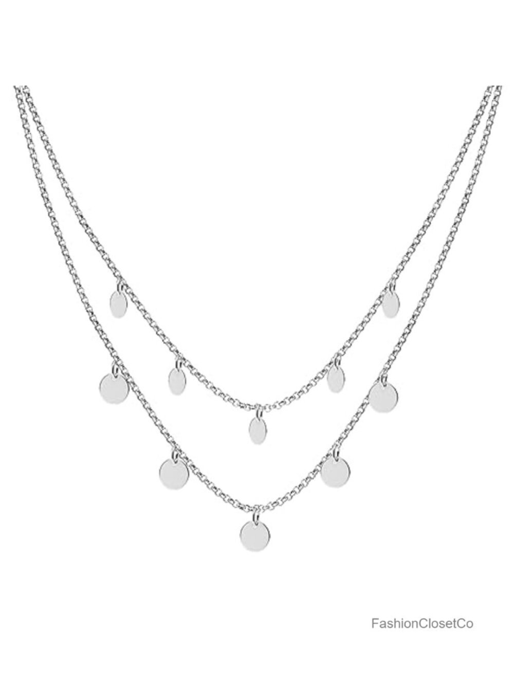 Sterling Silver Layered Necklace Multistrand Women's Handmade